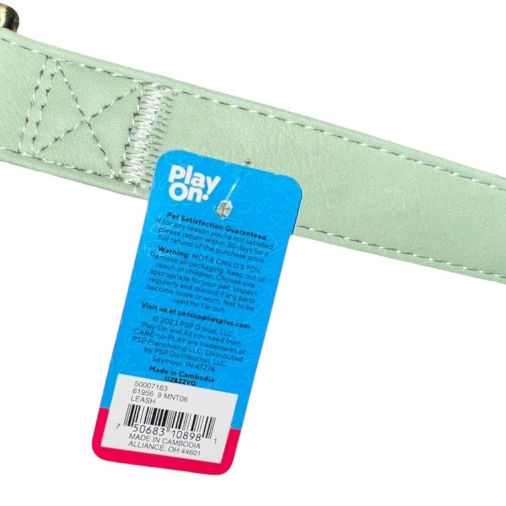 PLAY ON 6” Mint Green dog leash size medium/large up to 90lbs - Picture 5 of 7